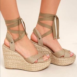 Lulu’s Lace Up Wedges